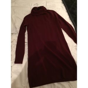 Burgundy maroon cowel/turtle neck sweater dress